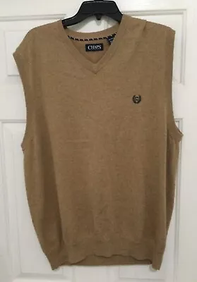 XL Ralph Lauren Chaps Light Brown Mens XL Sweater Vest Stylish Big Men    0001 • $11.99