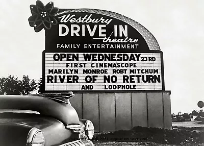 1954 Westbury Drive-In Movie Theater PHOTO Westbury New YorkMarilyn Monroe Film • $5.78