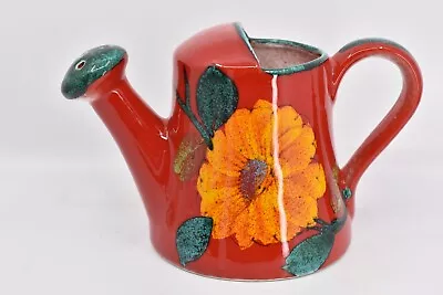 Vintage Italian Pottery Hand Painted Ceramic 5” Vase / Watering Can Red • $24.99