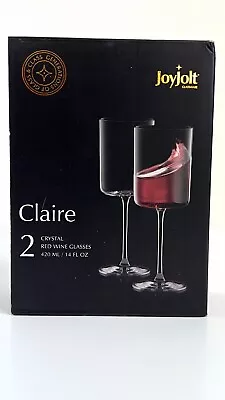 JoyJolt Claire 14oz Red Wine Glass Set Large Glasses Set Of 2 Crystal Glasses • $17.99