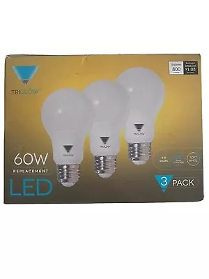 TriGlow LED Light Bulbs 60 Watt Equiv. (9 Watt) A19 Soft White (3 Pack) • $5.99