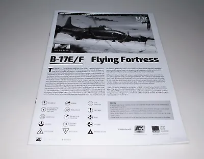 Hk Models B-17e/f 01e05 ⭐parts⭐ Instruction Booklet 1/32 • $8.47