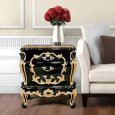 Design Toscano Viennese Rococo Mahogany Nightstand Side Table • $855