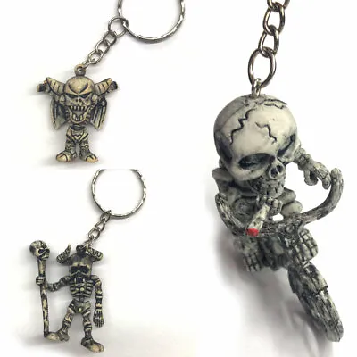 £1.99 • Buy Skeleton Motorbike Keyring Skull Rubber Motorcycle Key Chain Gift Keyfob Present