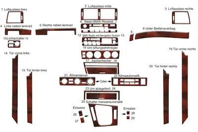 Wood Look Dash Trim Kit For BMW 3 Series E46 1998-2004 Auto Interior Panel • $90.40