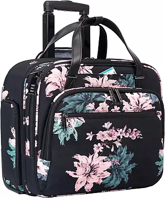 Rolling Laptop Bag Women 15.6 Inch Premium Rolling Briefcase With Wheel 30L Ro • $142.20