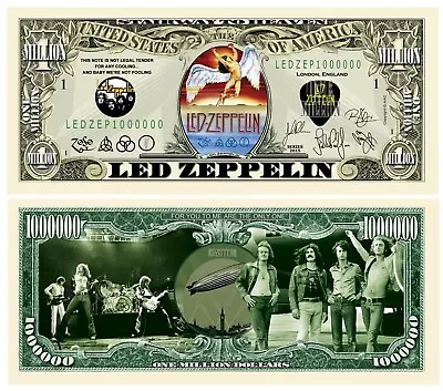 Pack Of 100 - Led Zeppelin Collectible Million Dollar Bill  • $24.95