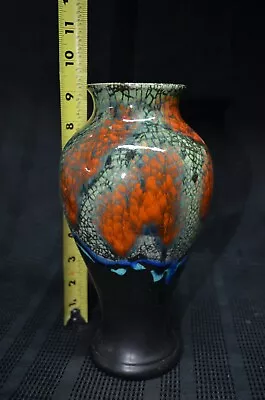 Royal Haeger Black Multi Color Lava Glaze Vase 9.25  # 4031 • $45