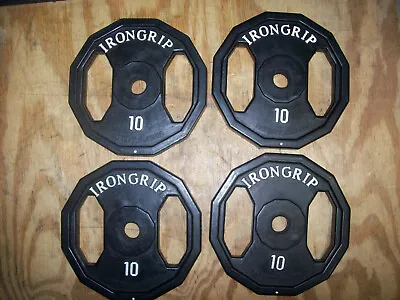 4- 1   IRON GRIP BARBELL 10s BODYBUILDING STRONGMAN Fitness YORK WEIGHTLIFTING • $55