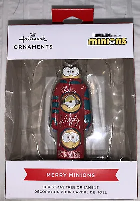 $17.75 • Buy New Hallmark  Merry Minions  Illumination Ugly Sweater Christmas Ornament 2022