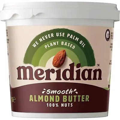 Meridian Foods Natural Smooth 100% Almond Butter 1kg DATED 04/22 • £12.99