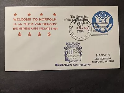 USS SHENANDOAH AD-44 Naval Cover 1984 Dutch BLOYS VAN TRESLONG Cachet Holland • $9.99