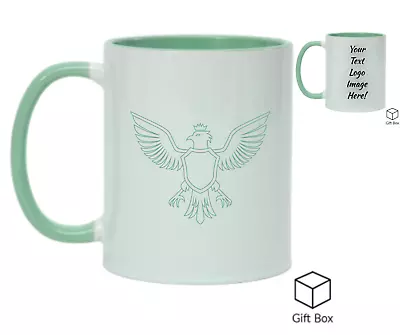 Personalised Mug 11oz Mint Green Inner & Handle Perfect Customised Gift • £9.99