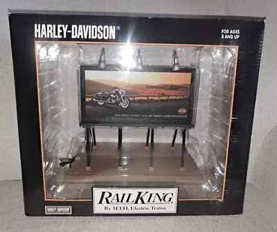 ✅mth Railking Harley Davidson Motorcycle W/ Mountain Range Billboard 30-90212! • $110.49