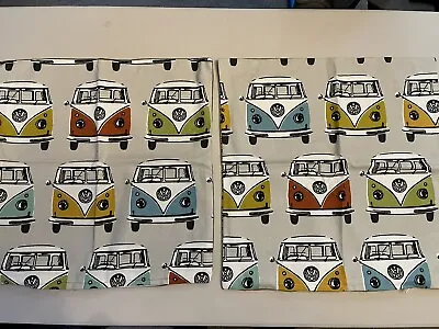 2 X Bespoke Home Made VW Camper Cushion Covers Different Back Material About 17” • £9.99