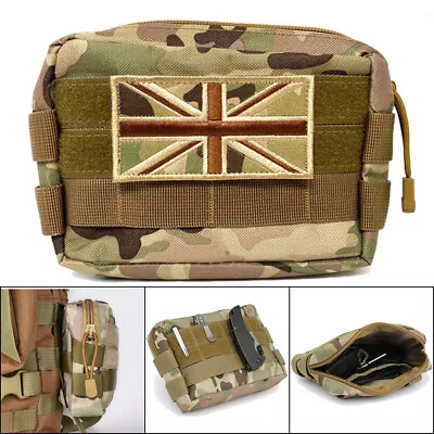 Military Tactical Bag Molle Outdoor Belt Pouch Phone Pocket Utility Waist Pack • £6.89