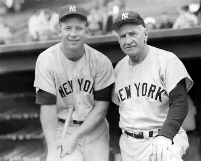 New York Yankees MICKEY MANTLE And CASEY STENGEL 8x10 Photo Poster Print Poster • $5.49