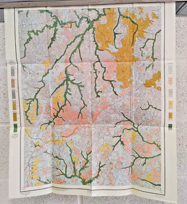 Antique 1901 Map Farmville Virginia Area Keysville Burkeville 22 X25  #21086 • $39.90