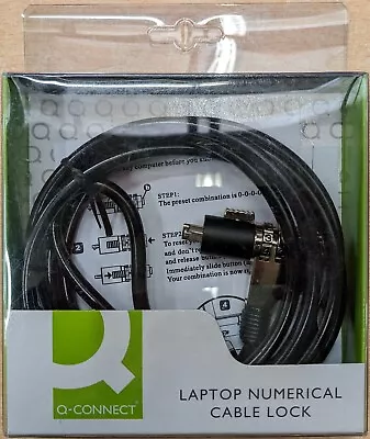 Q-Connect Laptop Numerical Cable Lock (KF04556) • £4.99