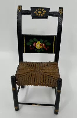 Vintage Pennsylvania Dutch Style Hand Painted Chair Doll Dollhouse Furniture • $55