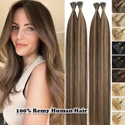 Human Hair Extensions Stick I Tip 100% Russian Real Remy Mix Colour 150G Long US • $92.56