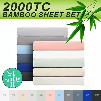 $41.79 • Buy 2023 Hotel Soft Bamboo Sheet Sets 2000TC Breathable Ramesses Bed Sheets All Size