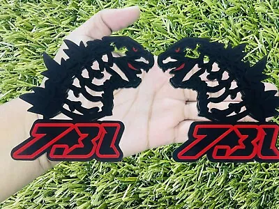 Godzilla 7.3 Emblem Badges Set Of 2 Glossy On Glossy Red Eye Custom New • $40.29