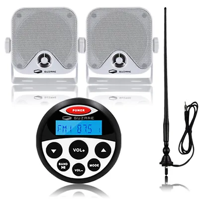 $118.74 • Buy Bluetooth Marine Stereo Receiver Boat Radio Hanging Waterproof Speakers +Antenna
