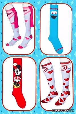 NWT DC Wonder Woman 3D Socks Blue Knee High Cape Cookie Monster Minnie Mouse Red • $10