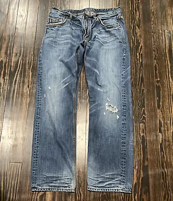 Artful Dodger Boot Cut Denim Jeans Men’s 36 X 34 Distressed Medium Wash Blue  • $29.99