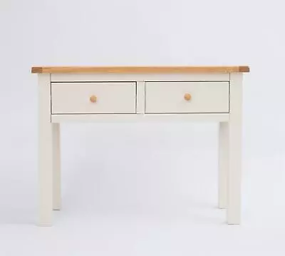2 Drawer Off White Console Table Hallway Furniture With Storage Country Wood • £144.99