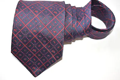 ETRO MEN'S TIE NAVY BLUE/LOGO PRINT  Width:  3.5/8  Length: 60  • $17.98