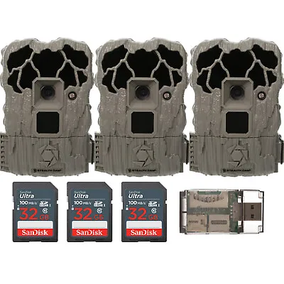 Stealth Cam Veil 22MP Trail Camera 3 Pack With 32GB Memory Card Bundle • $129.99