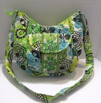 Vera Bradley Crossbody Limes Up Bucket Adjustable Strap Handbag Floral Quilted • $25.08