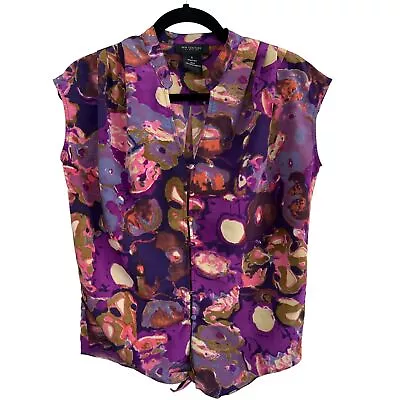 MM Couture Purple Pink Button Down Watercolor Printed Blouse  Size: S • $9.99