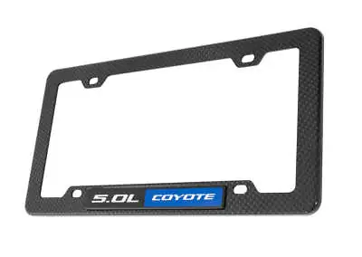 2011-2023 Mustang GT 5.0 Coyote Blue Emblem W/ Carbon Fiber Style License Frame • $16.91