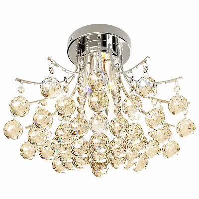 HOMCOM Modern K9 Crystal Chandelier Ceiling Lighting Pendant Lamp With 3 Light • £59.99