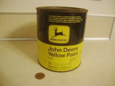 Vtg Can Of Licensed JOHN DEERE YELLOW PAINT 2 Legged Deer Logo Icon Collectible • $27.50