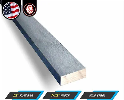 1/2  X 1-1/2  Steel Flat Bar - Metal Stock - Mild Steel - 11  Inch Long  • $9