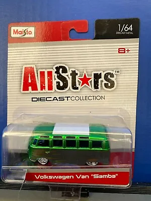 1/64 Maisto All Stars Volkswagen Vw Samba Van 23 Window • $12