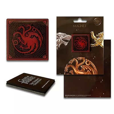 Official Game Of Thrones Targaryen Dragon Fridge Magnet Black & Red House Sigil • £5.98