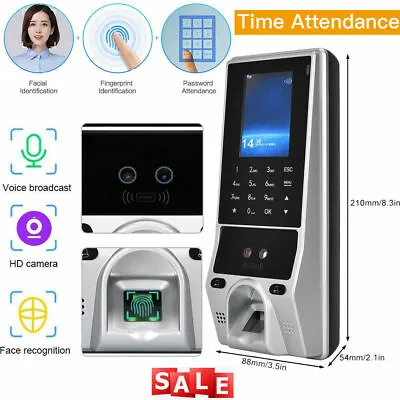 £37.02 • Buy Face Recognition Smart Fingerprint Time Clock Attendance Machine Access Control