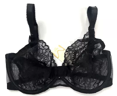 MYLA Ladbroke Grove 32DD Underwired Non Padded Lace Bra Black BNWT • £63.99