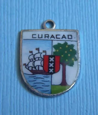 Vintage Large Curacao Shield Sterling Charm • $29.99