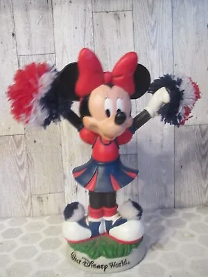 Walt Disney World Minnie Mouse Cheerleader Bobble Head Figurine Girls Sports 9” • $11.99