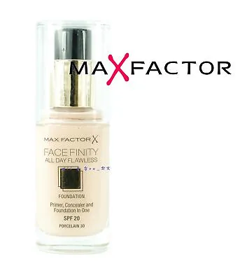 Max Factor Facefinity All Day Flawless 3in1 Foundation Spf20- 30 Porcelain • £6.99