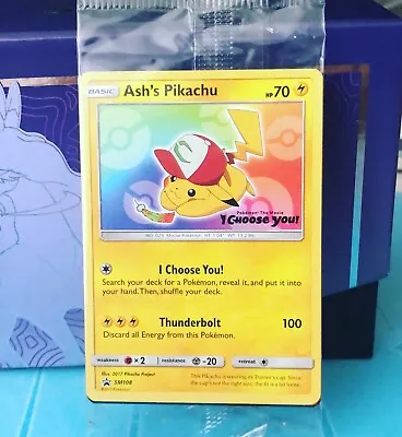 SEALED Pokemon Ash's Pikachu SM108 Black Star  I Choose You  Promo Card TCG SM • $15