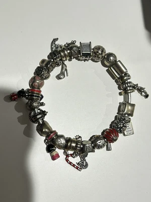 $420 • Buy Pandora Bracelet 20cm With Sliver Gold Clasp And All Charms Love Sea 14k Gold Li