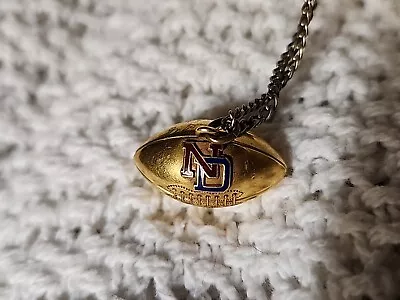 Vtg NORTH DAKOTA ND 1949 Gold Plated NCAA  FOOTBALL CHAMPIONS Necklace Pendant • $98.88