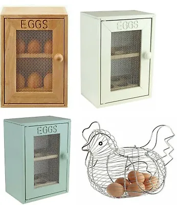 £14.95 • Buy Wooden Egg Cabinet Cupboard Holder Egg Storage Basket Home Kitchen Rack Stand 